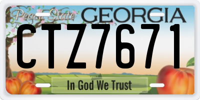 GA license plate CTZ7671
