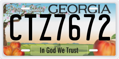 GA license plate CTZ7672