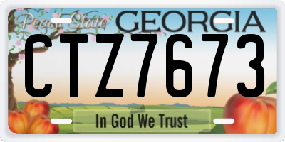 GA license plate CTZ7673