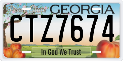 GA license plate CTZ7674