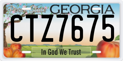 GA license plate CTZ7675