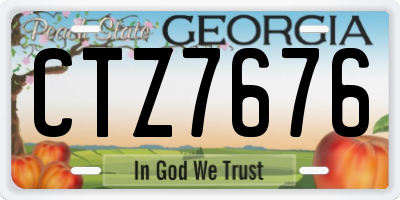 GA license plate CTZ7676