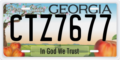 GA license plate CTZ7677