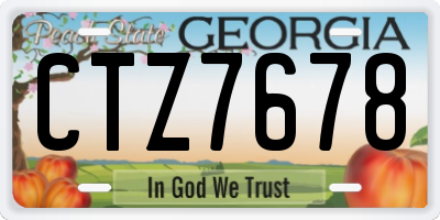 GA license plate CTZ7678