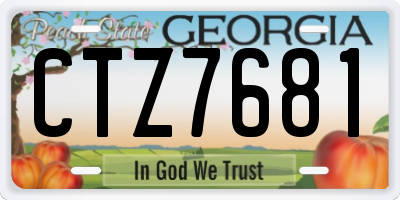 GA license plate CTZ7681