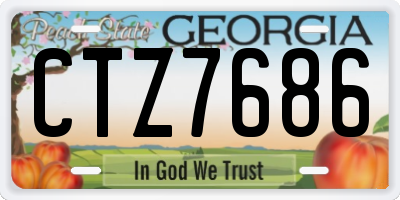 GA license plate CTZ7686