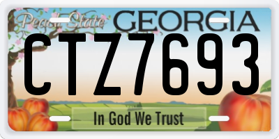 GA license plate CTZ7693