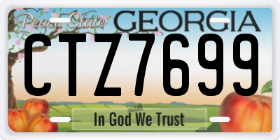 GA license plate CTZ7699