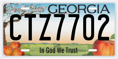 GA license plate CTZ7702