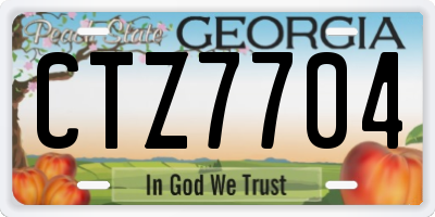 GA license plate CTZ7704