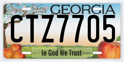 GA license plate CTZ7705