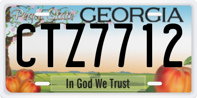 GA license plate CTZ7712