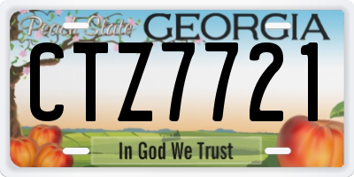 GA license plate CTZ7721