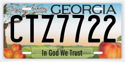 GA license plate CTZ7722