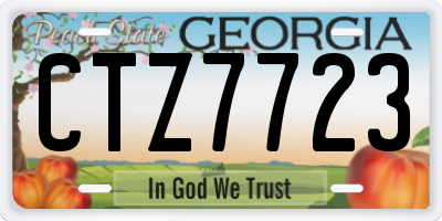 GA license plate CTZ7723
