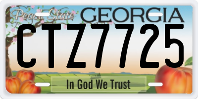 GA license plate CTZ7725