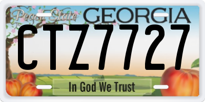GA license plate CTZ7727