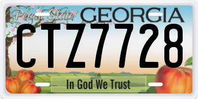 GA license plate CTZ7728