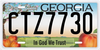 GA license plate CTZ7730
