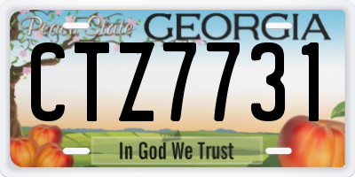 GA license plate CTZ7731