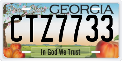 GA license plate CTZ7733