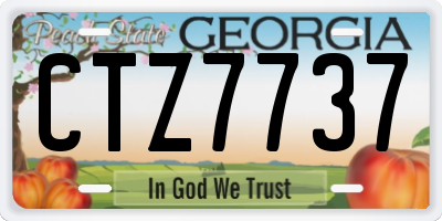 GA license plate CTZ7737