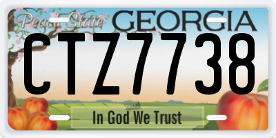 GA license plate CTZ7738
