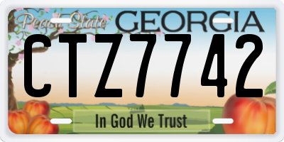 GA license plate CTZ7742