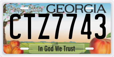 GA license plate CTZ7743