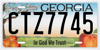GA license plate CTZ7745