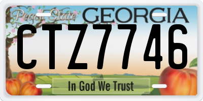 GA license plate CTZ7746