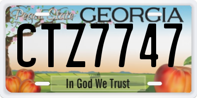 GA license plate CTZ7747