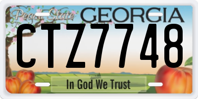 GA license plate CTZ7748