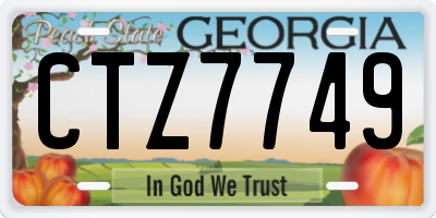 GA license plate CTZ7749