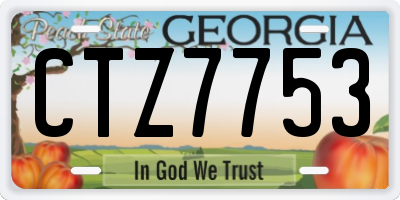 GA license plate CTZ7753