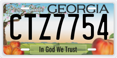 GA license plate CTZ7754