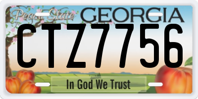 GA license plate CTZ7756