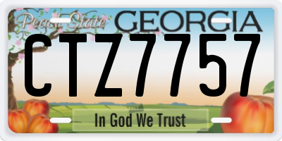 GA license plate CTZ7757
