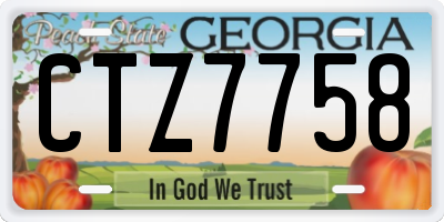 GA license plate CTZ7758