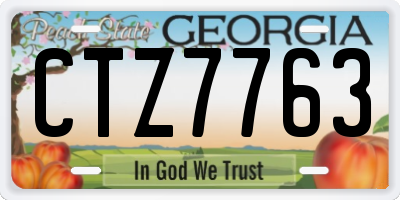 GA license plate CTZ7763
