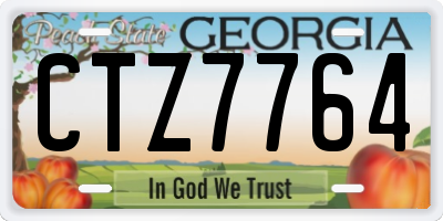 GA license plate CTZ7764