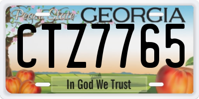 GA license plate CTZ7765