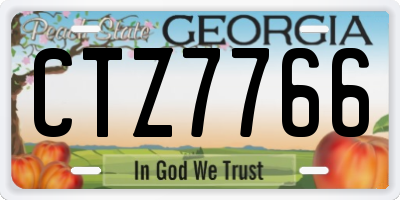 GA license plate CTZ7766