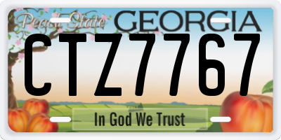 GA license plate CTZ7767