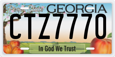 GA license plate CTZ7770