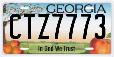 GA license plate CTZ7773