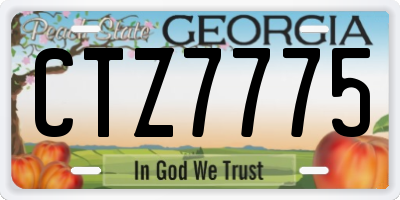 GA license plate CTZ7775
