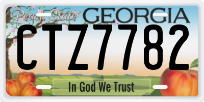 GA license plate CTZ7782
