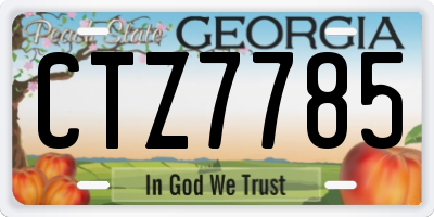 GA license plate CTZ7785