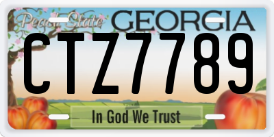 GA license plate CTZ7789